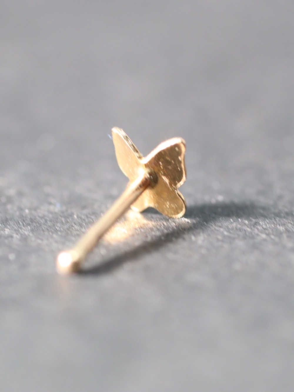 9kt Gold Mini butterfly nose piercing 22g tiny 9k mark solid gold New